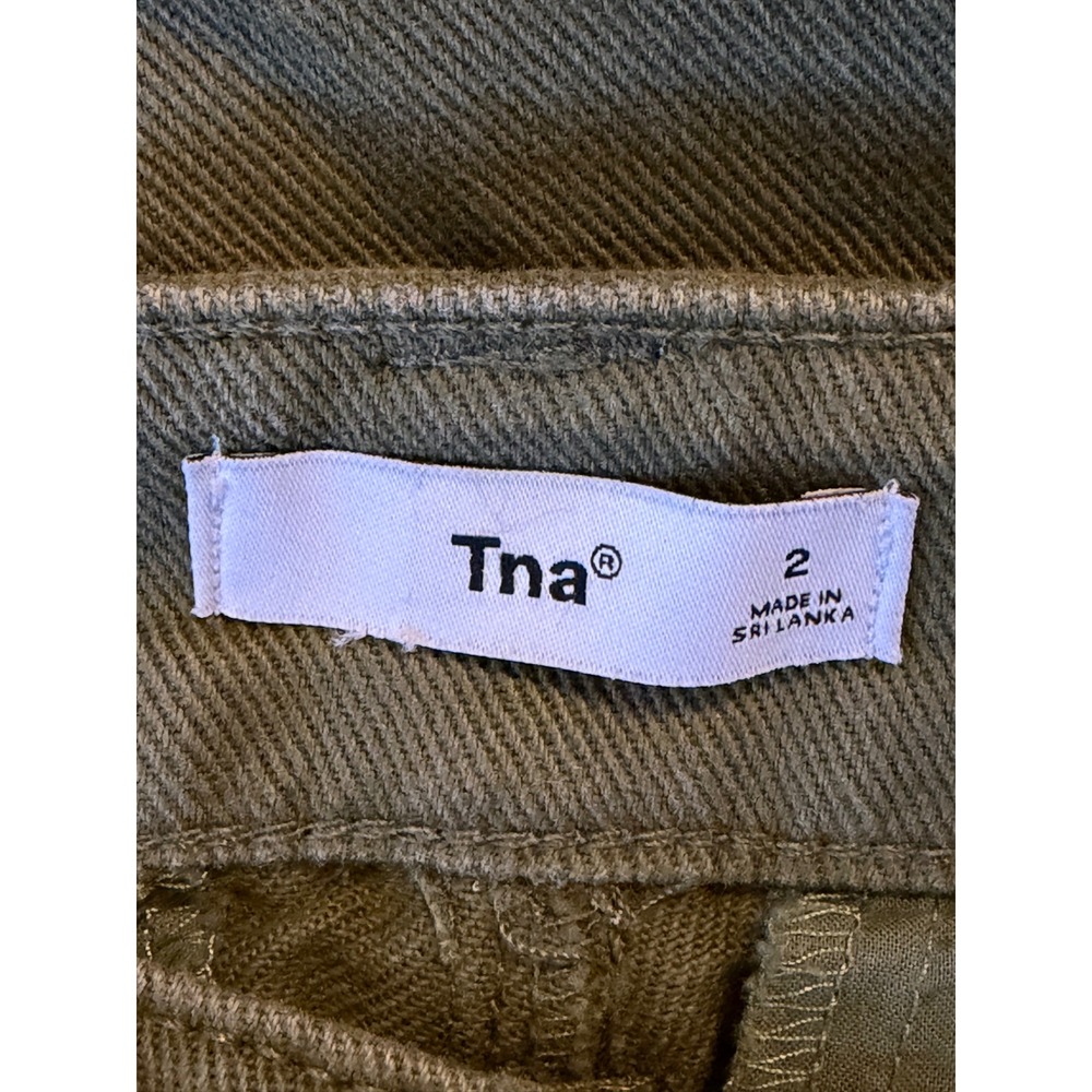 Tna Aritzia Supply Cargo Pants Green High Waisted Straight Leg Size 2 - Picture 3 of 5